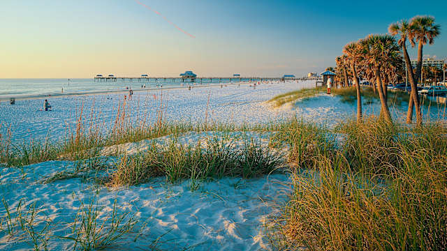 Abendstimmung am Clearwater Beach, Florida, USA