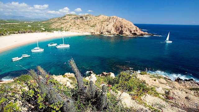 Katamarane in der Bahia Santa Maria, Los Cabos, Mexiko