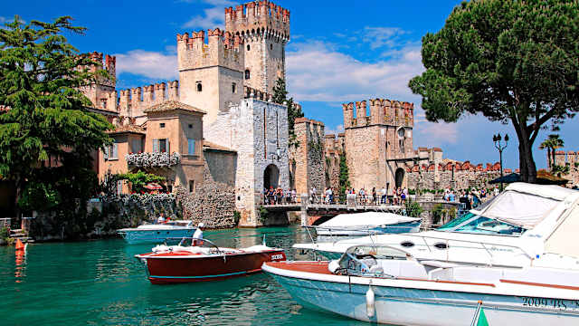 Scaligerburg in Sirmione, Gardasee, Provinz Brescia, Lombardei, Italien