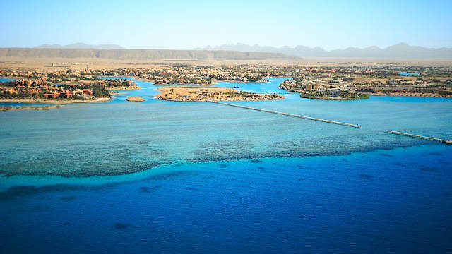 Blick auf den Urlaubsort El Gouna, Ägypten