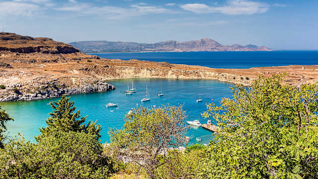 Bucht von Lindos, Rhodos, Griechenland