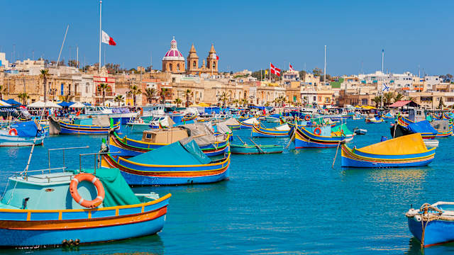 Colourful Boats in Marsaxlokk Malta