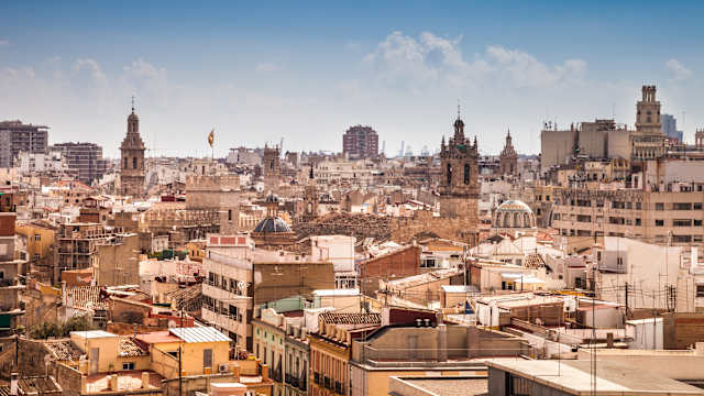 Blick über die Dächer Valencias, Spanien