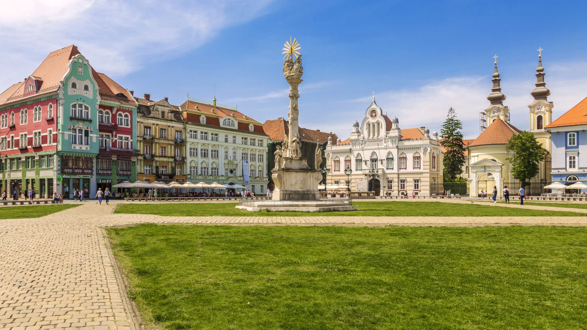 Alte Gebäude am Union Square in Timisoara
