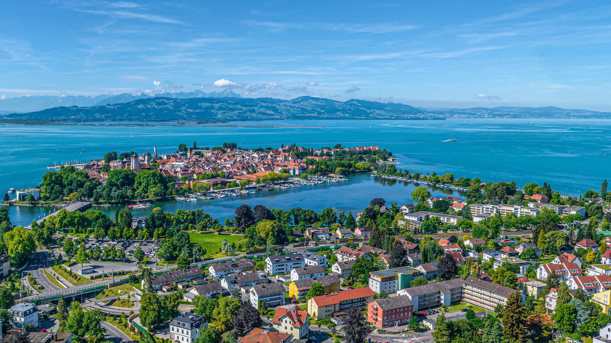 Blick auf die Altstadtinsel von Lindau, Bodensee