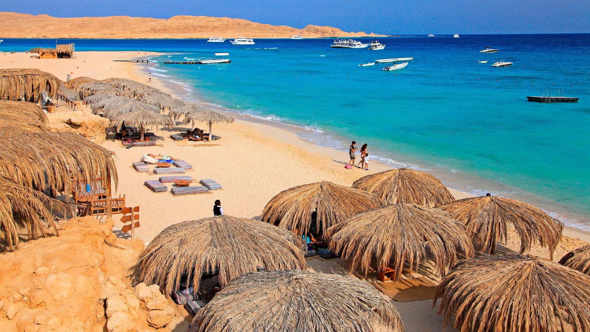 Blick über den Strand der Insel Mahmya, Inselguppe Giftun, Hurghada, Ägypten ©Günter Gräfenhain/HUBER IMAGES