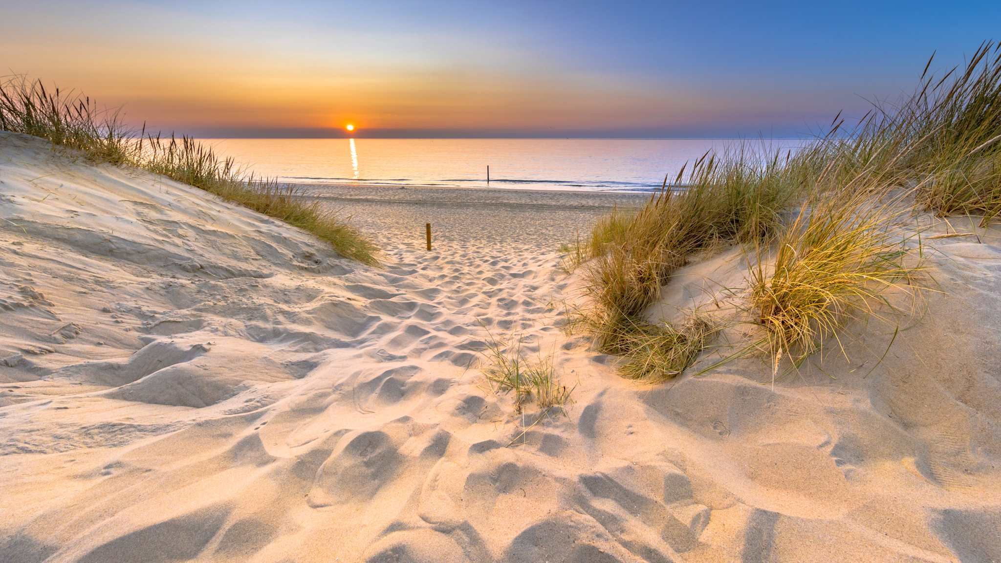 Nordseestrand bei Sonnenuntergang