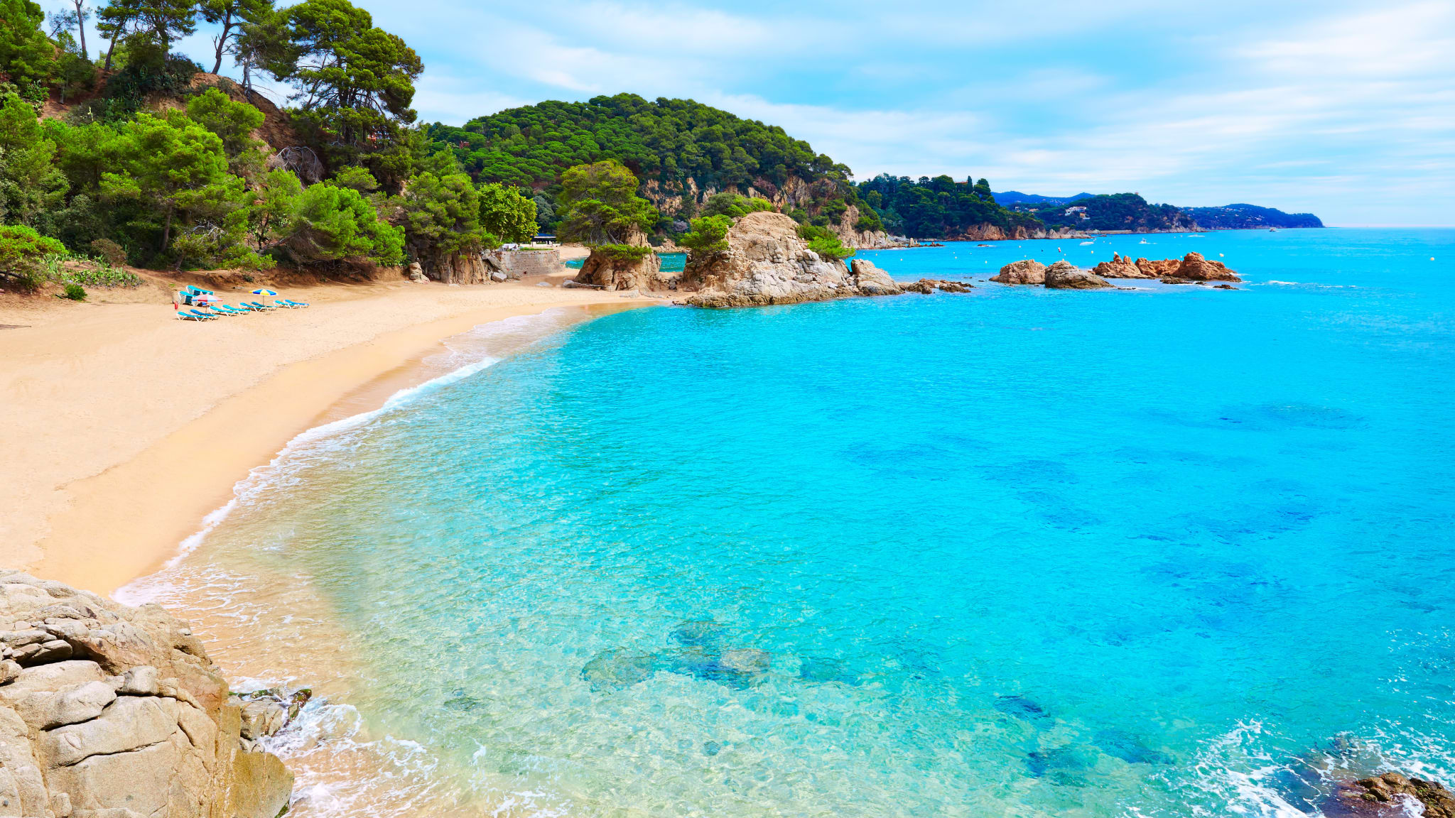 Platja Treumal, Blanes, Spanien
