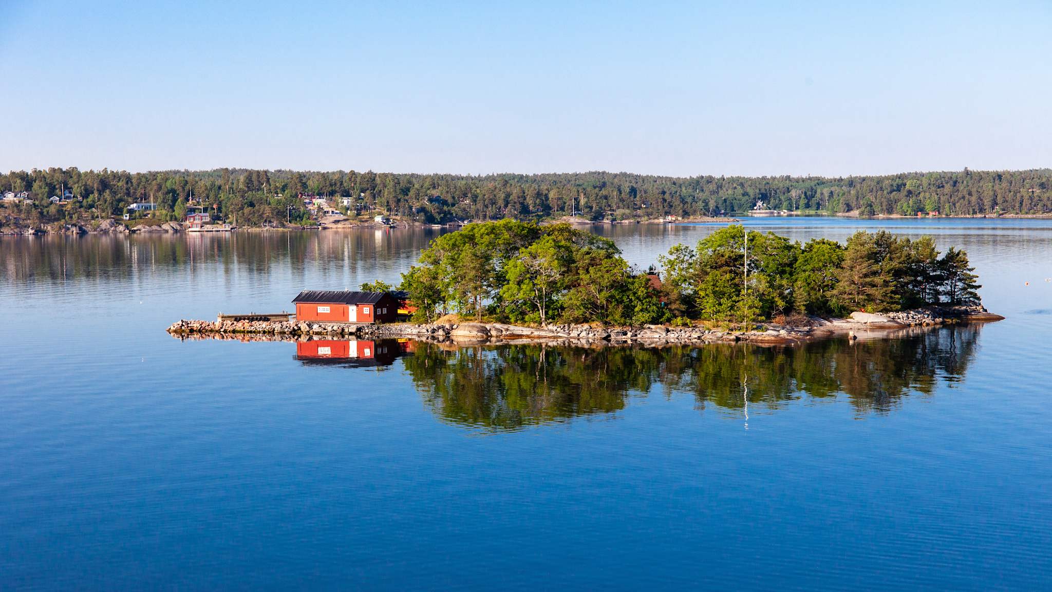 Ausblick auf die Schärengarten vor Stockholm, Schweden