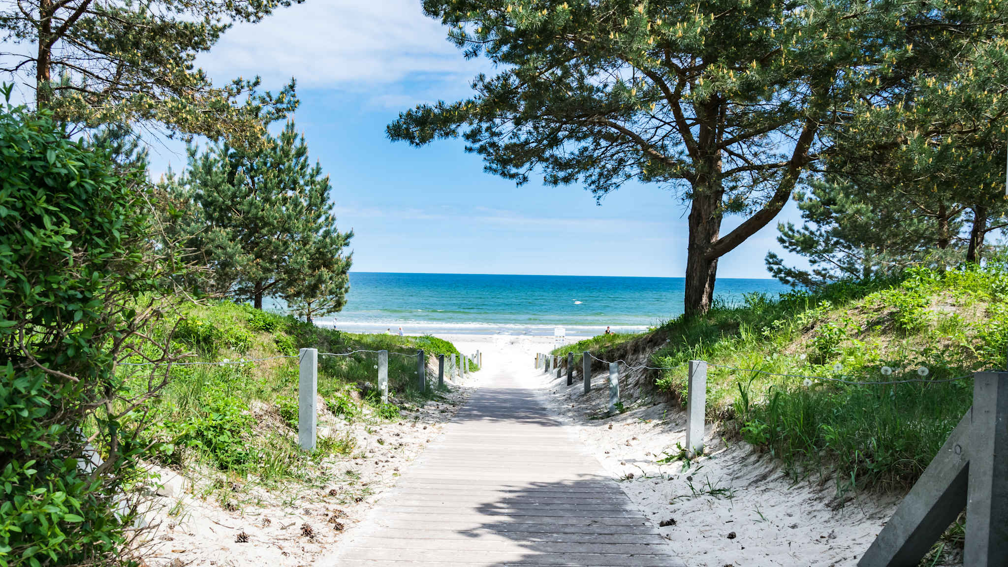 Weg zum Strand in Binz, Insel Rügen an der Ostsee, Mecklenburg-Vorpommern © MierlitaK Design via Getty Images