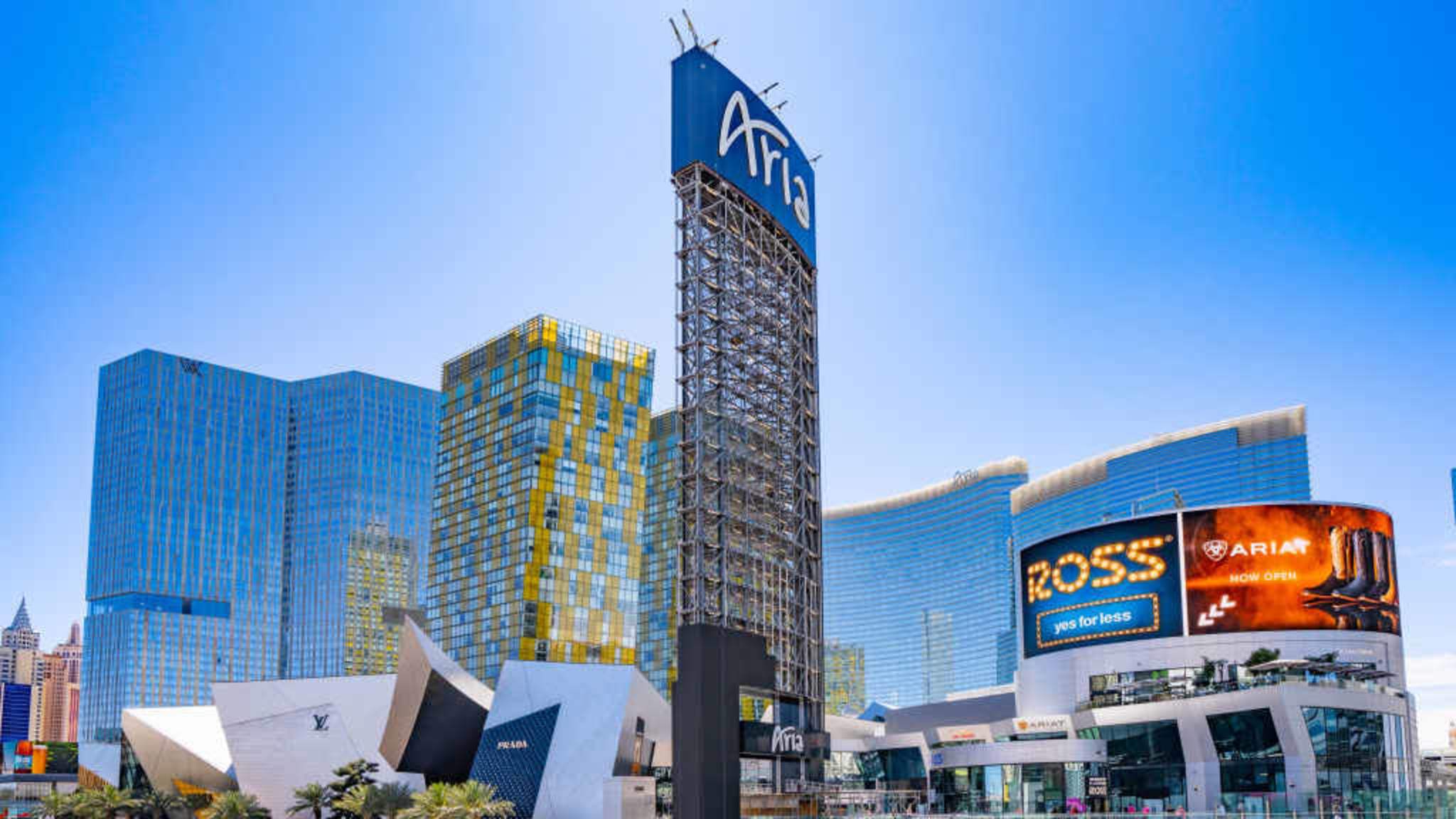 Blick auf das Aria Resort und Casino Las Vegas, Nevada.