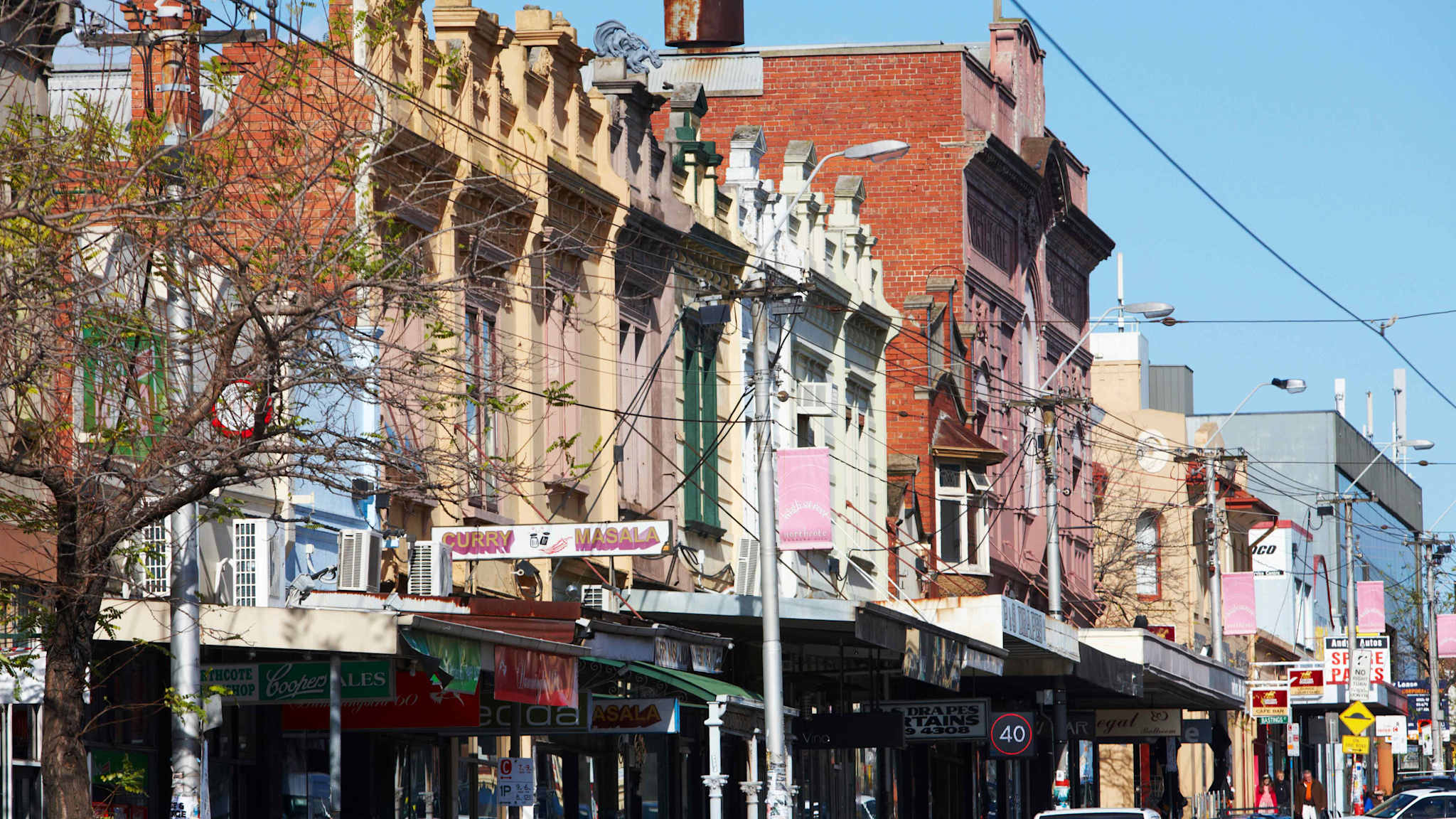 Die High Street in Melbourne, Australien.