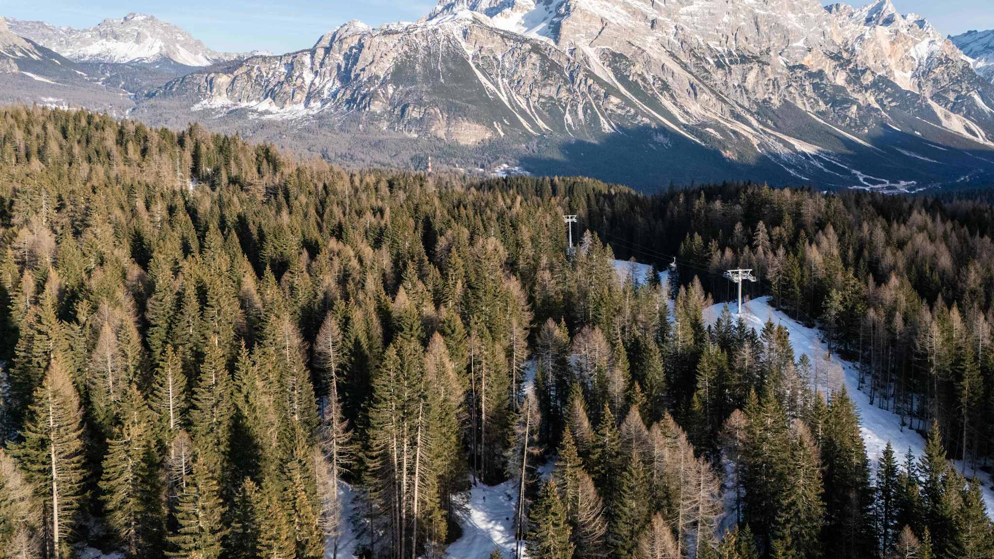 Blick auf Cortina d’Ampezzo in Italien.