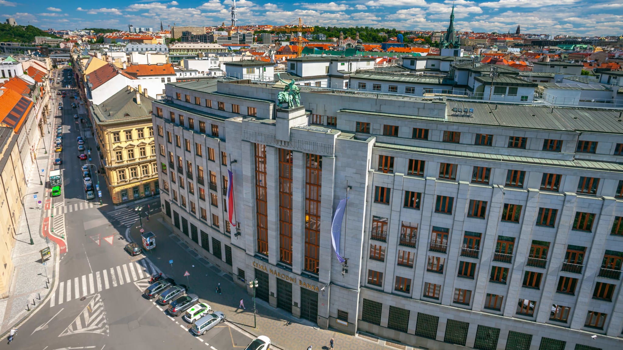 Das Gebäude der Tschechischen Nationalbank in Prag.