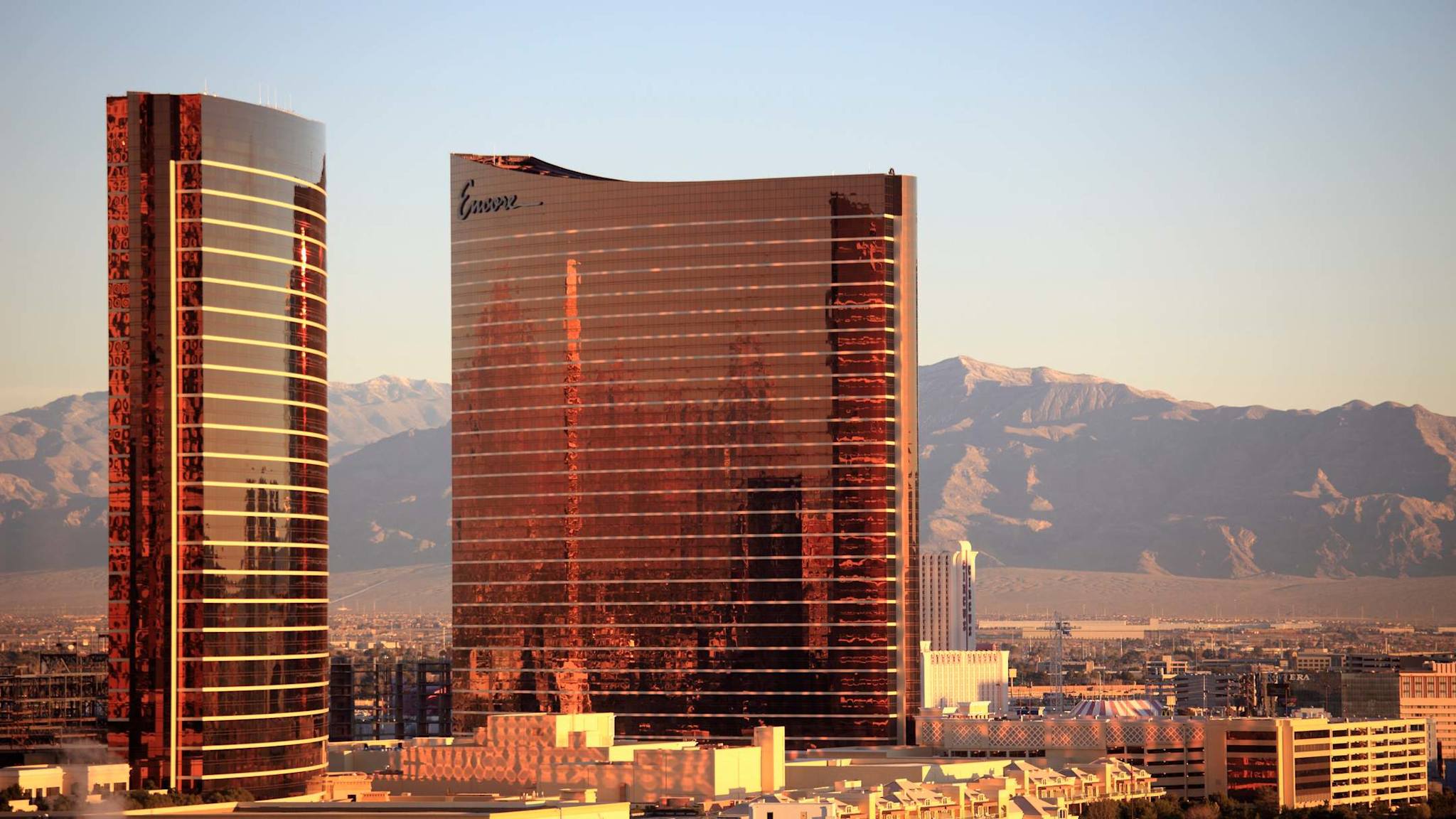 Blick auf das The Wynn and Encore Hotel Las Vegas, Nevada.