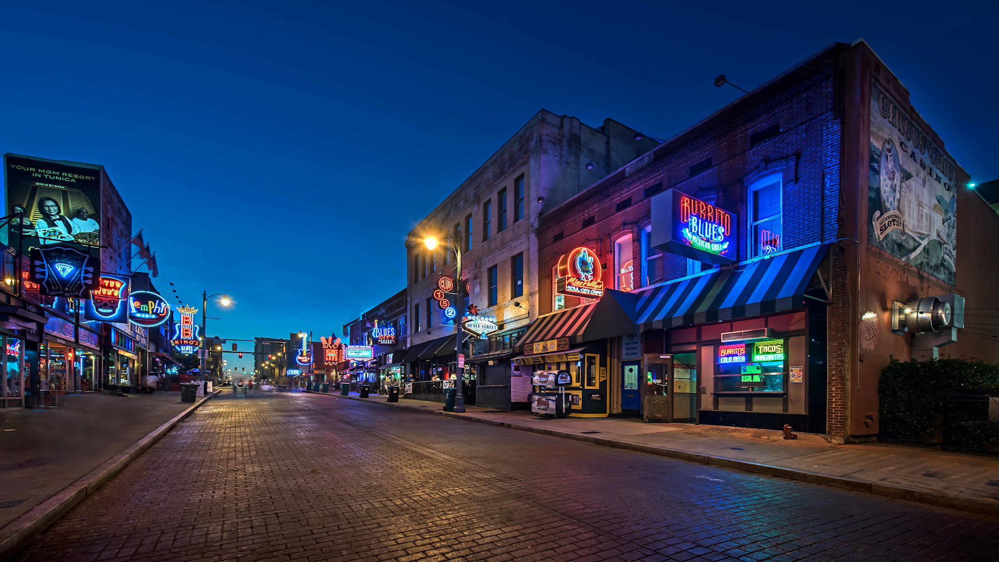 Die Beale Street in Tennessee, USA.