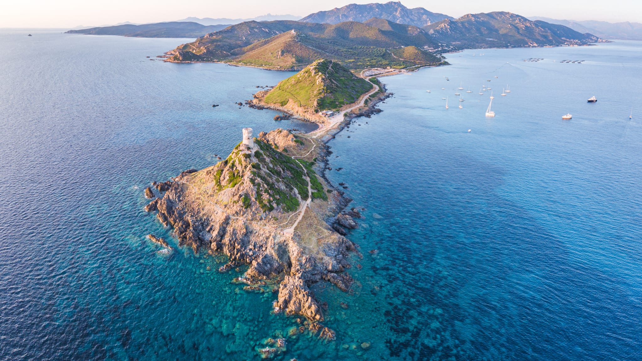 Leuchtturm in Iles Sanguinaires, Korsika, Frankreich