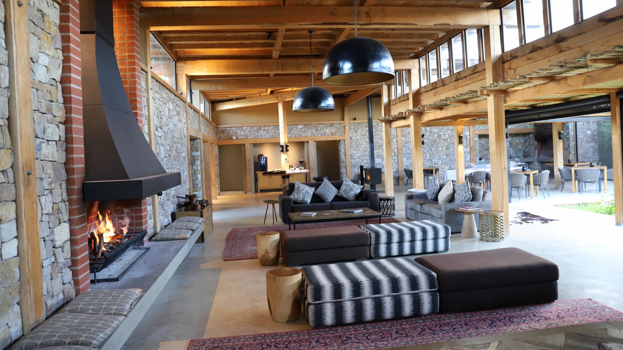 Lobby in der Ukhozi Lodge, im Karriega Private Game Reserve.