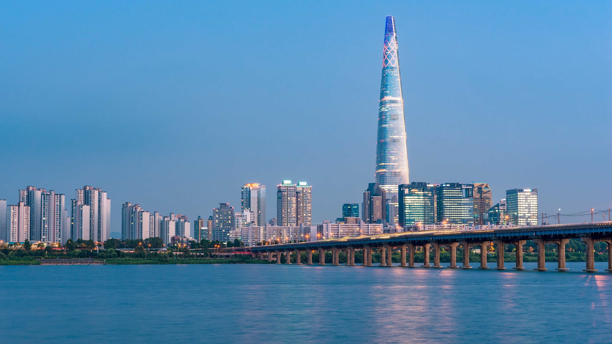 Lotte World Tower in Seoul, Südkorea.
