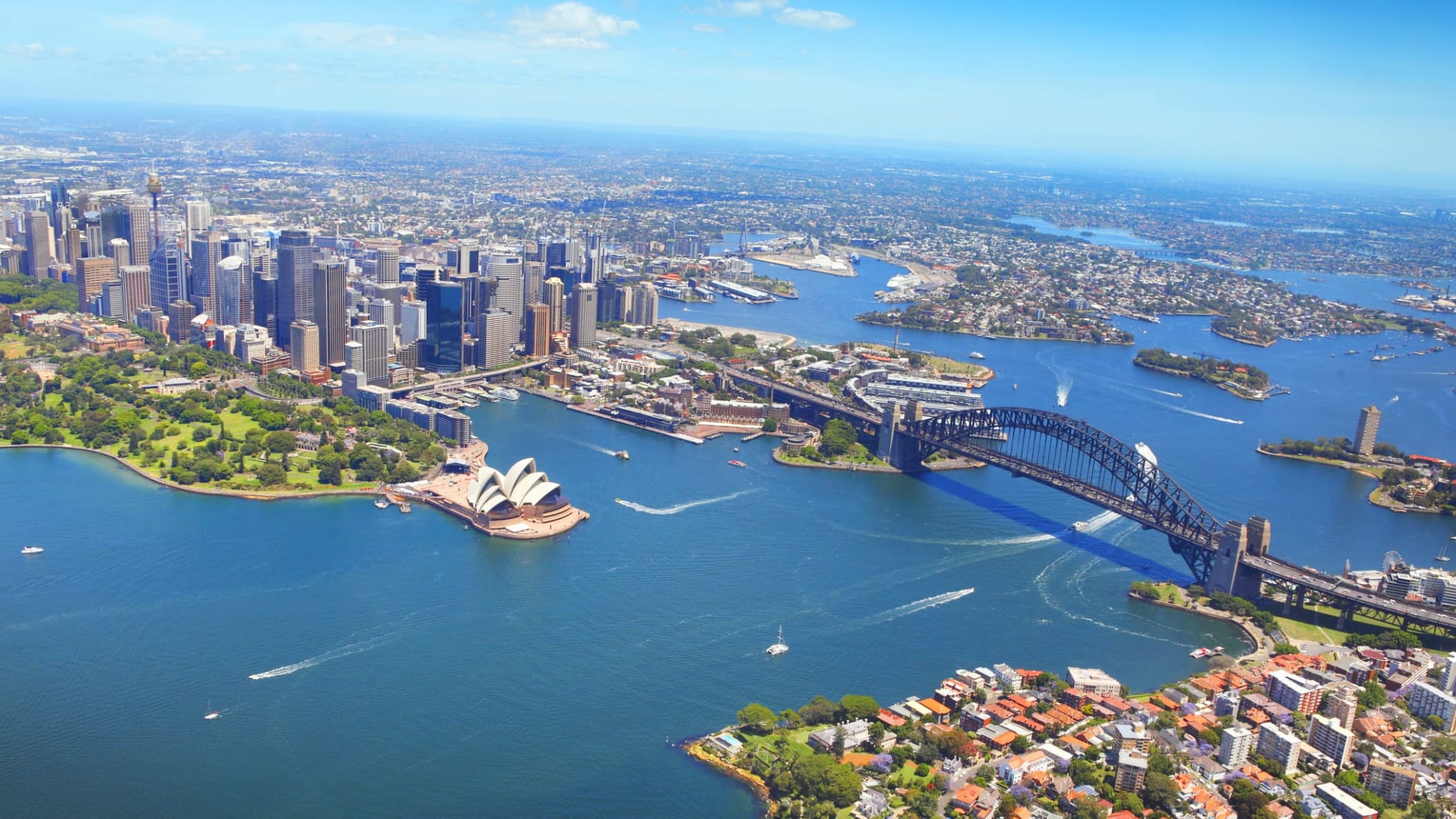 Eine Luftaufnahme von Sydney.