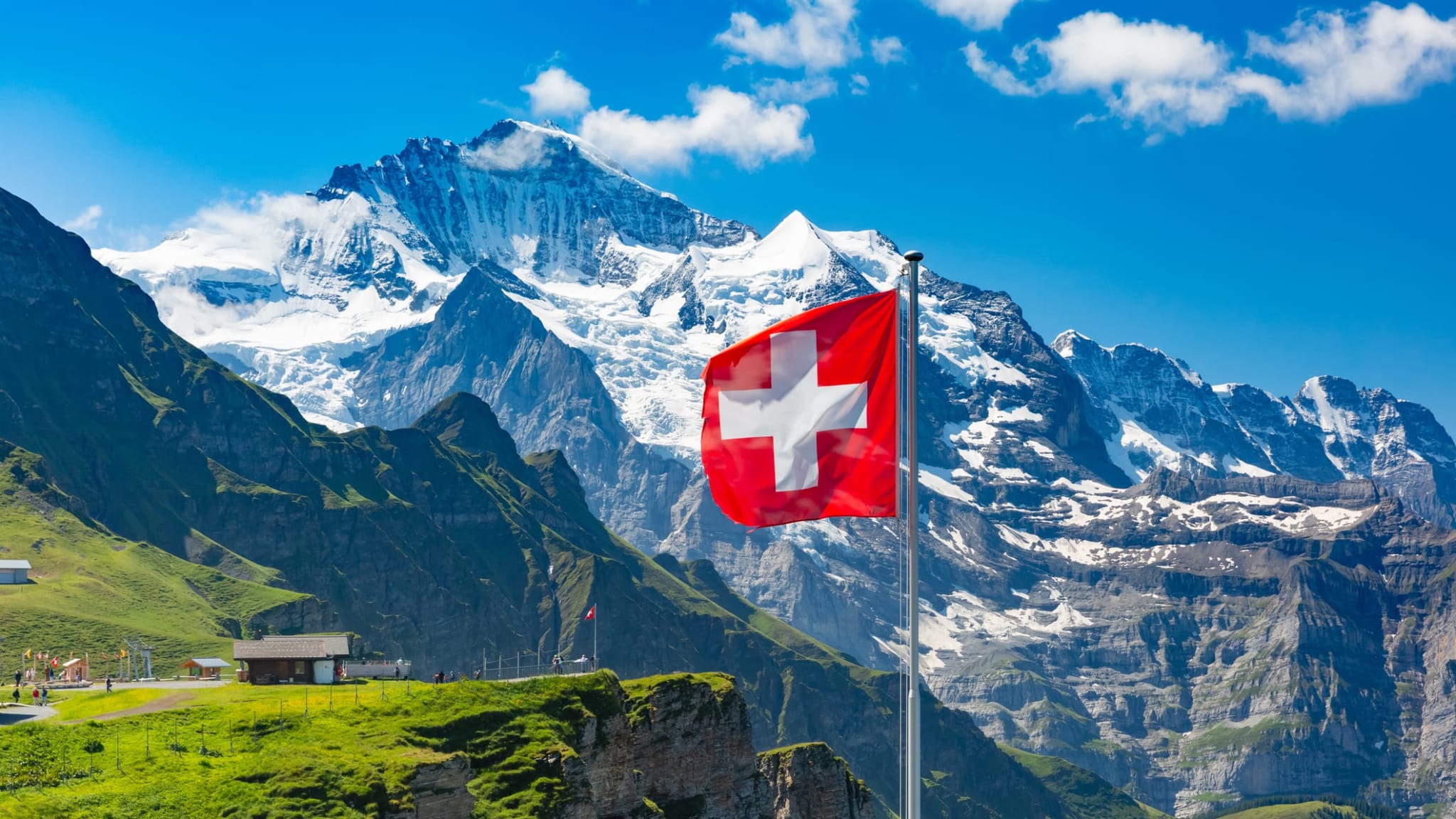 Aussichtspunkt Mannlichen auf den Gipfel des Jungefrauenberges in der Schweiz.