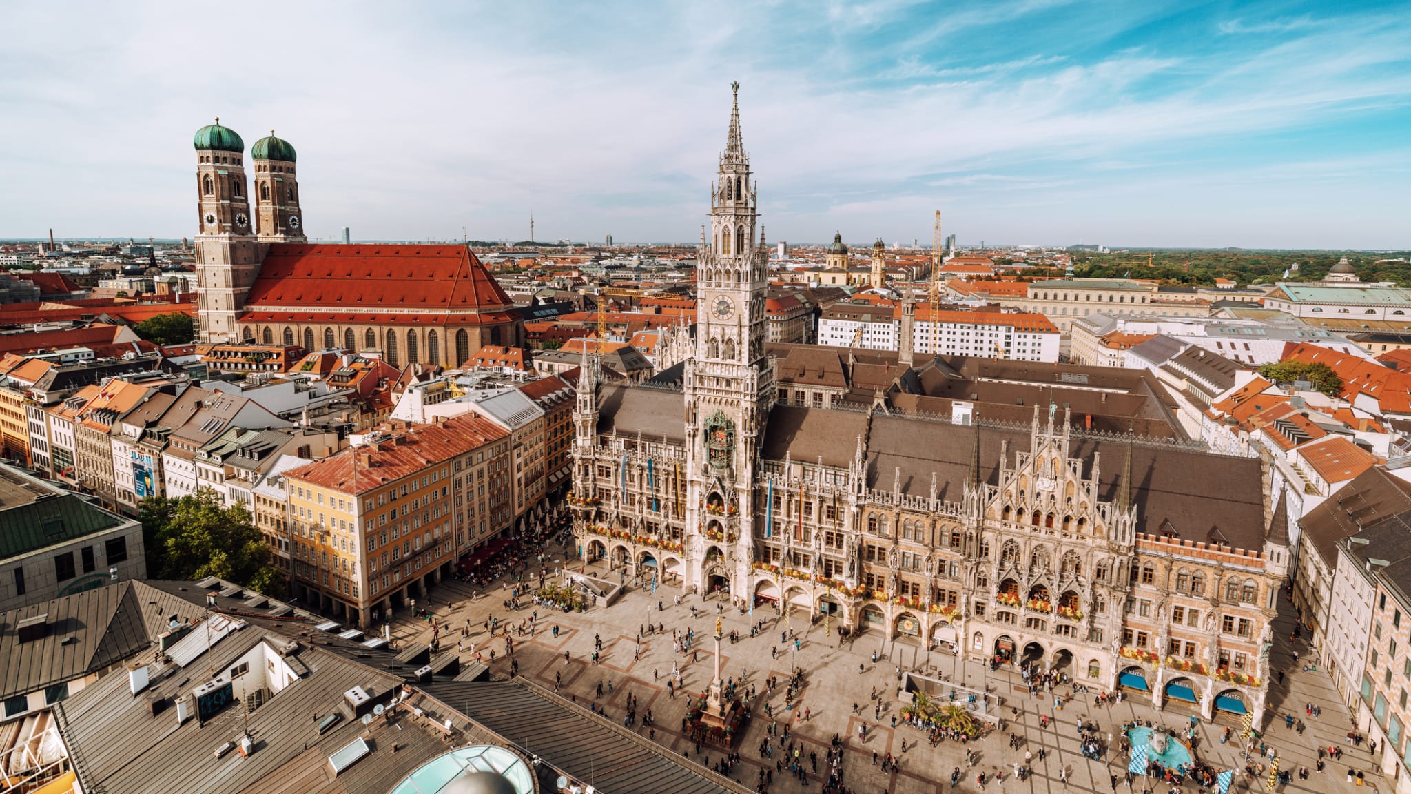 Marienplatz und Rathaus, München, Bayern, Deutschland