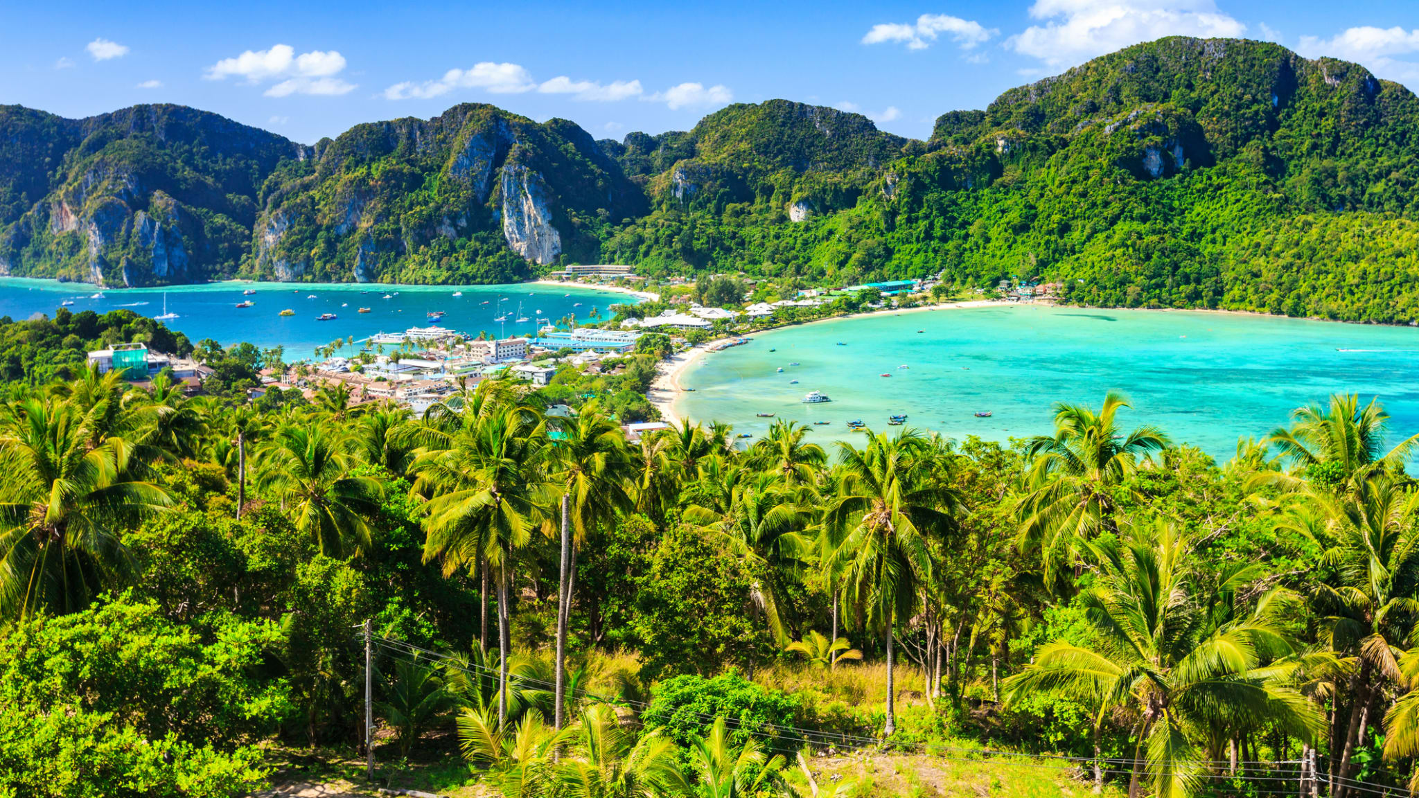 Panorama der Landschaft von der Insel Phi Phi Don, Thailand