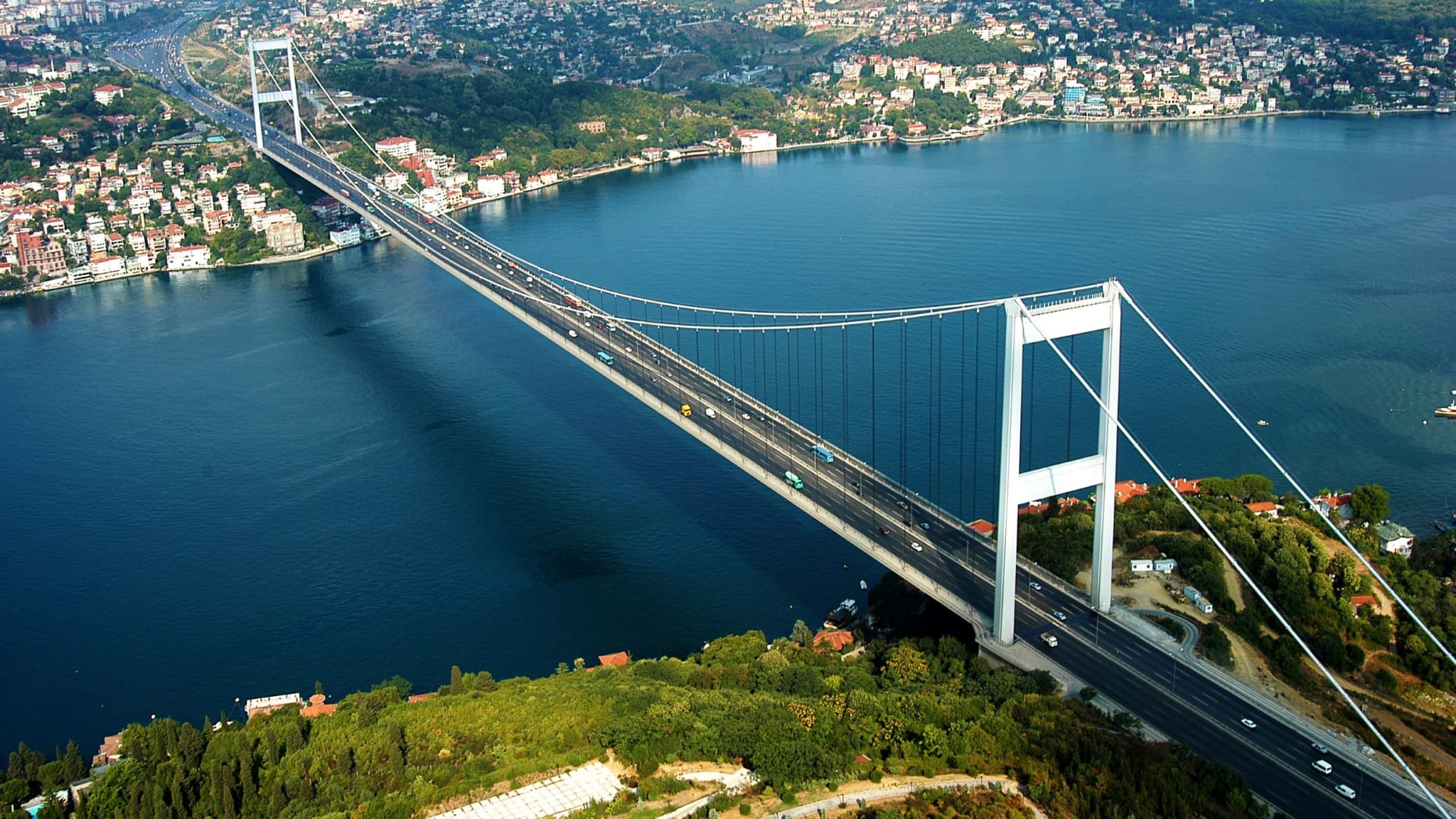 Panoramablick auf die Bosporus-Brücke, Istanbul, Türkei