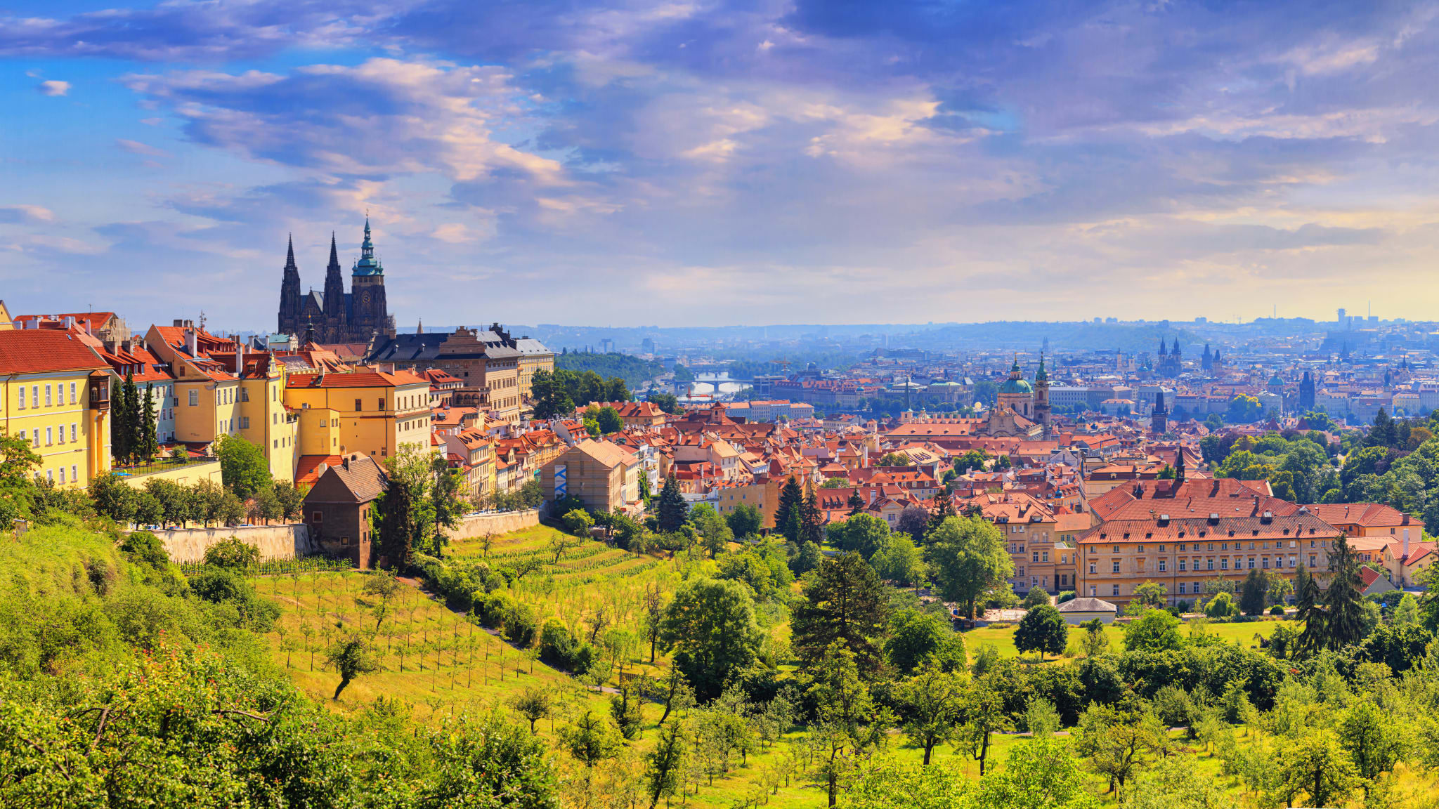 Blick über ein Häusermeer mit vielen alten Kirchtürmen