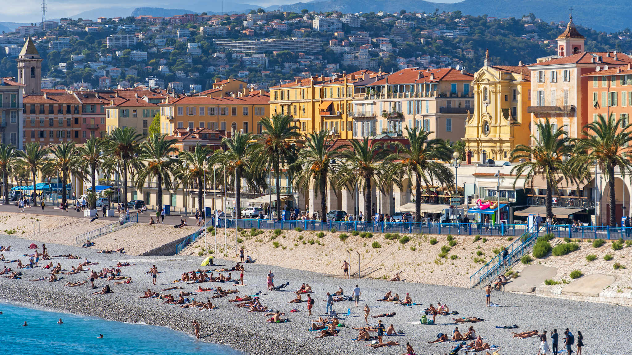 Die Promenade des Anglais in Nizza, Frankreich