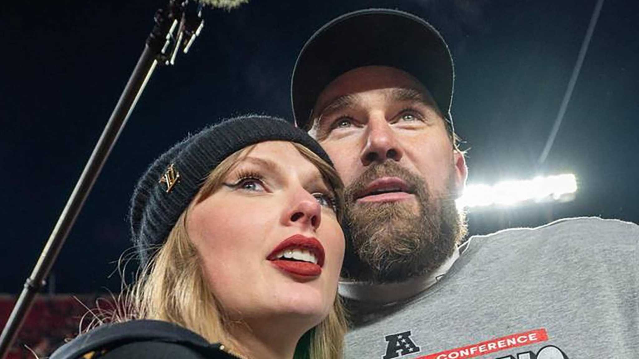 Heiraten womöglich im Juli: Taylor Swift und Travis Kelce. © imago/ZUMA Press Wire / Emily Curiel/Ecuriel@Kcstar.Com