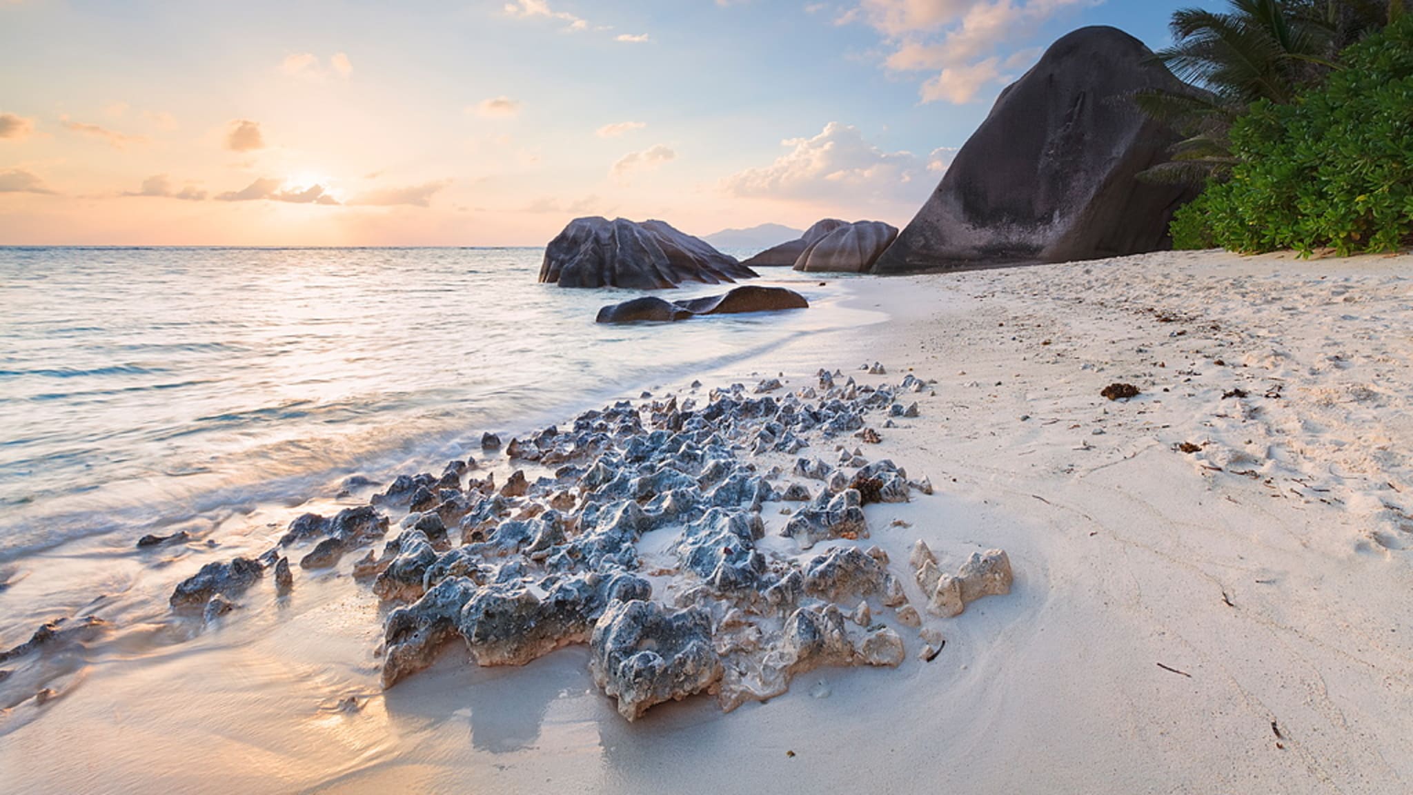 Strand Anse Source d'Argent, Insel La Digue, Seychellen Indischer Ozean