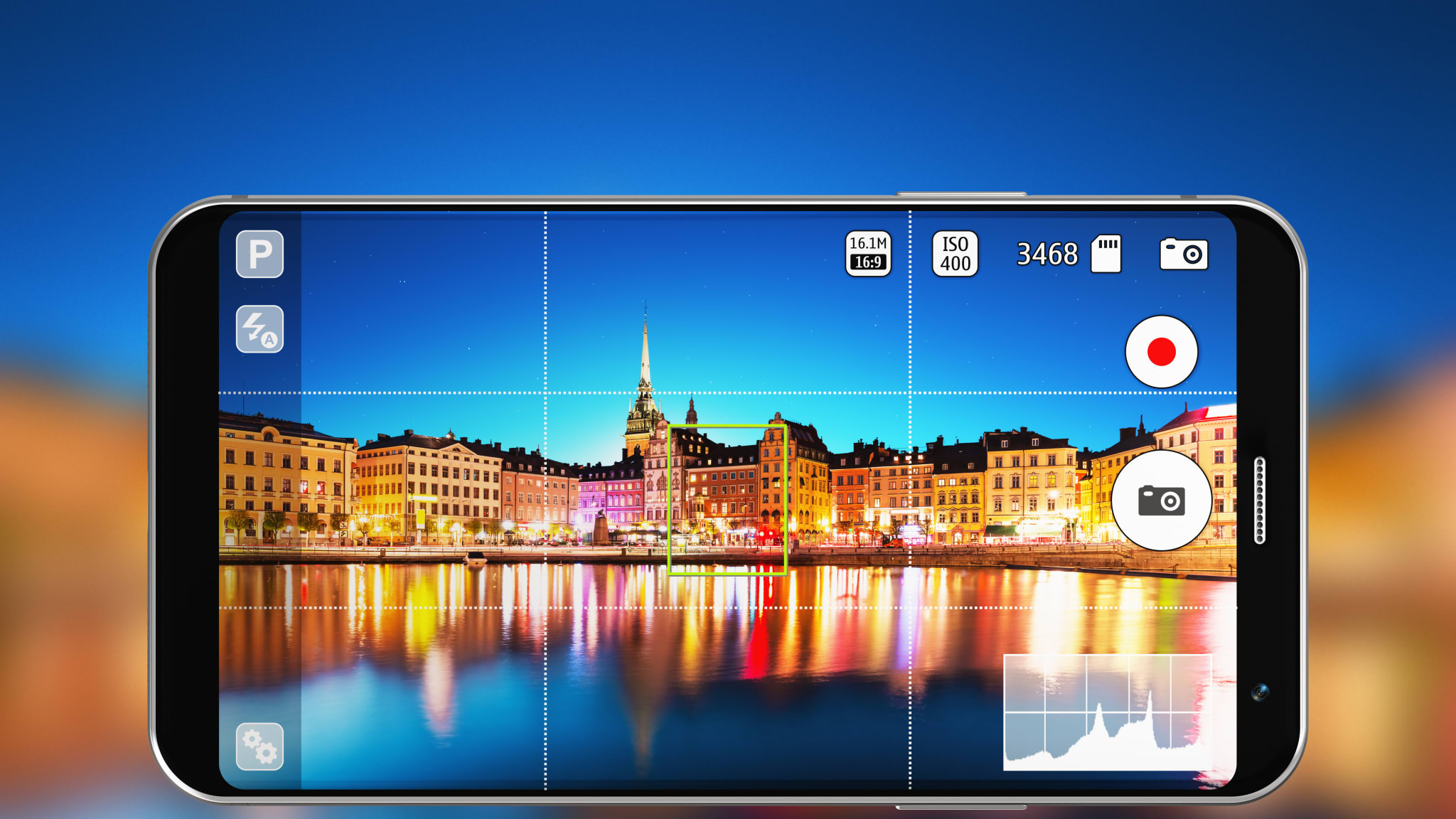 Aufnahme von einer Stadt durch ein Smartphone