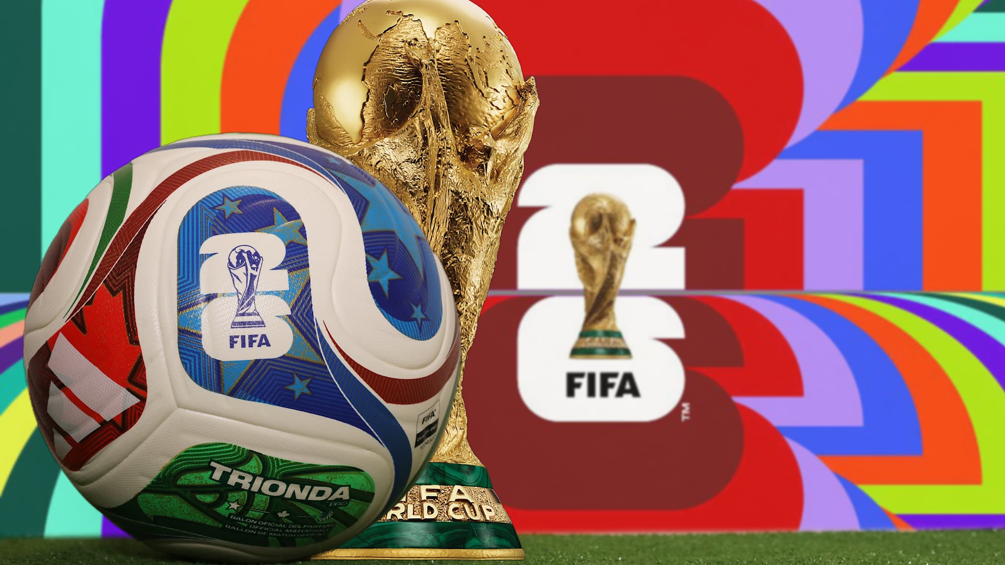 Ball und Trophäe des FIFA World Cuo 26