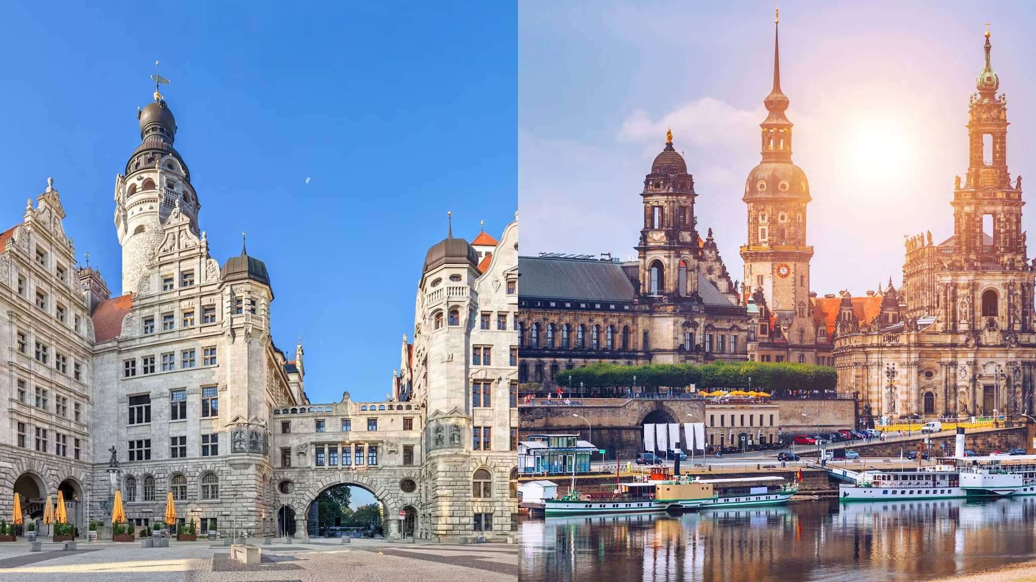 Splitscreen: Leipzig Links, Dresden rechts