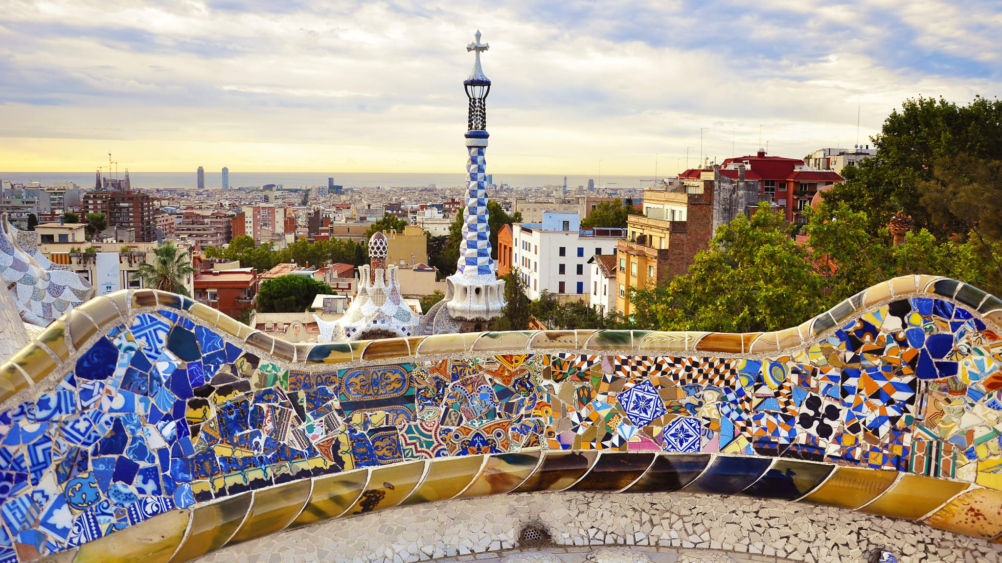 Der Park Güell, Barcelona, Spanien
