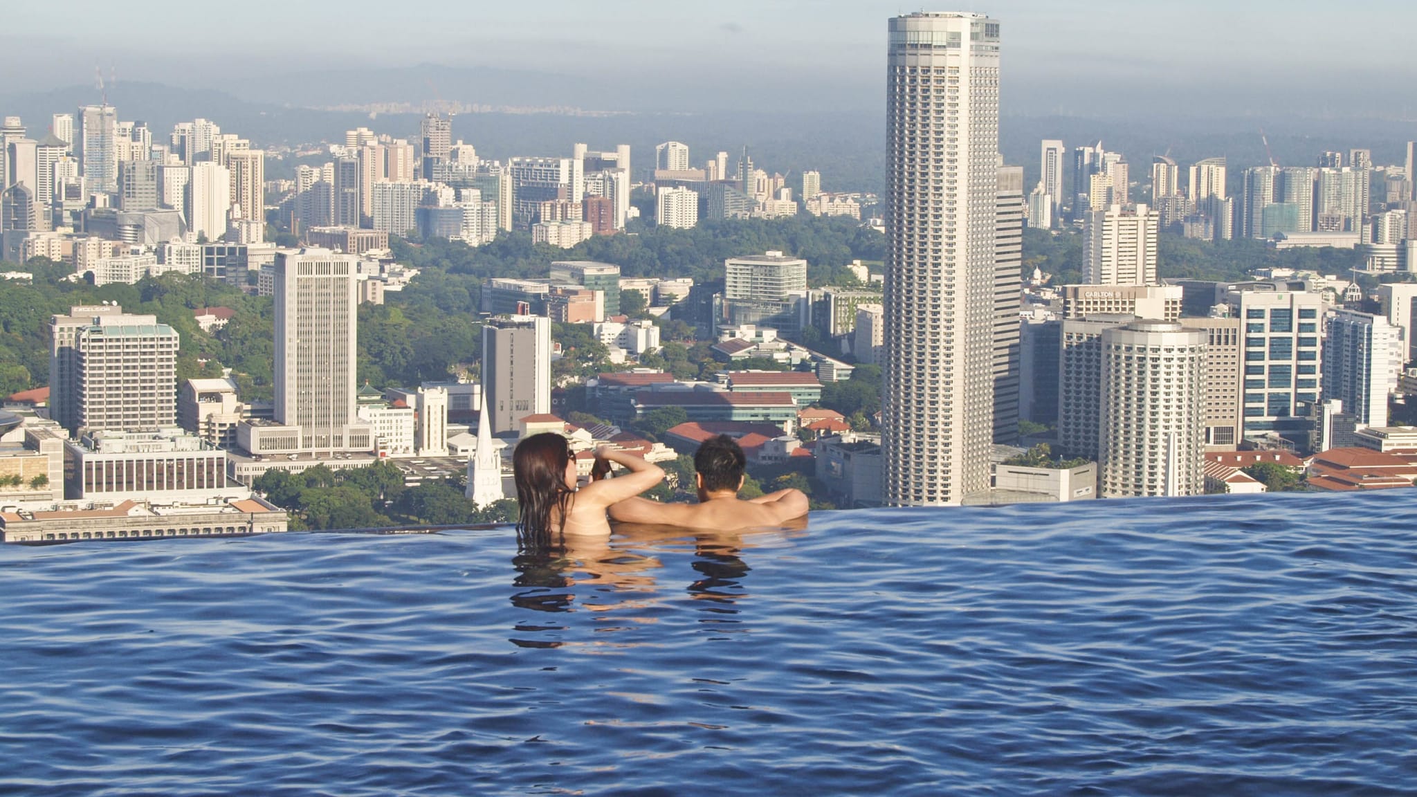 Blick vom Dachpool des Marina Bay Sands