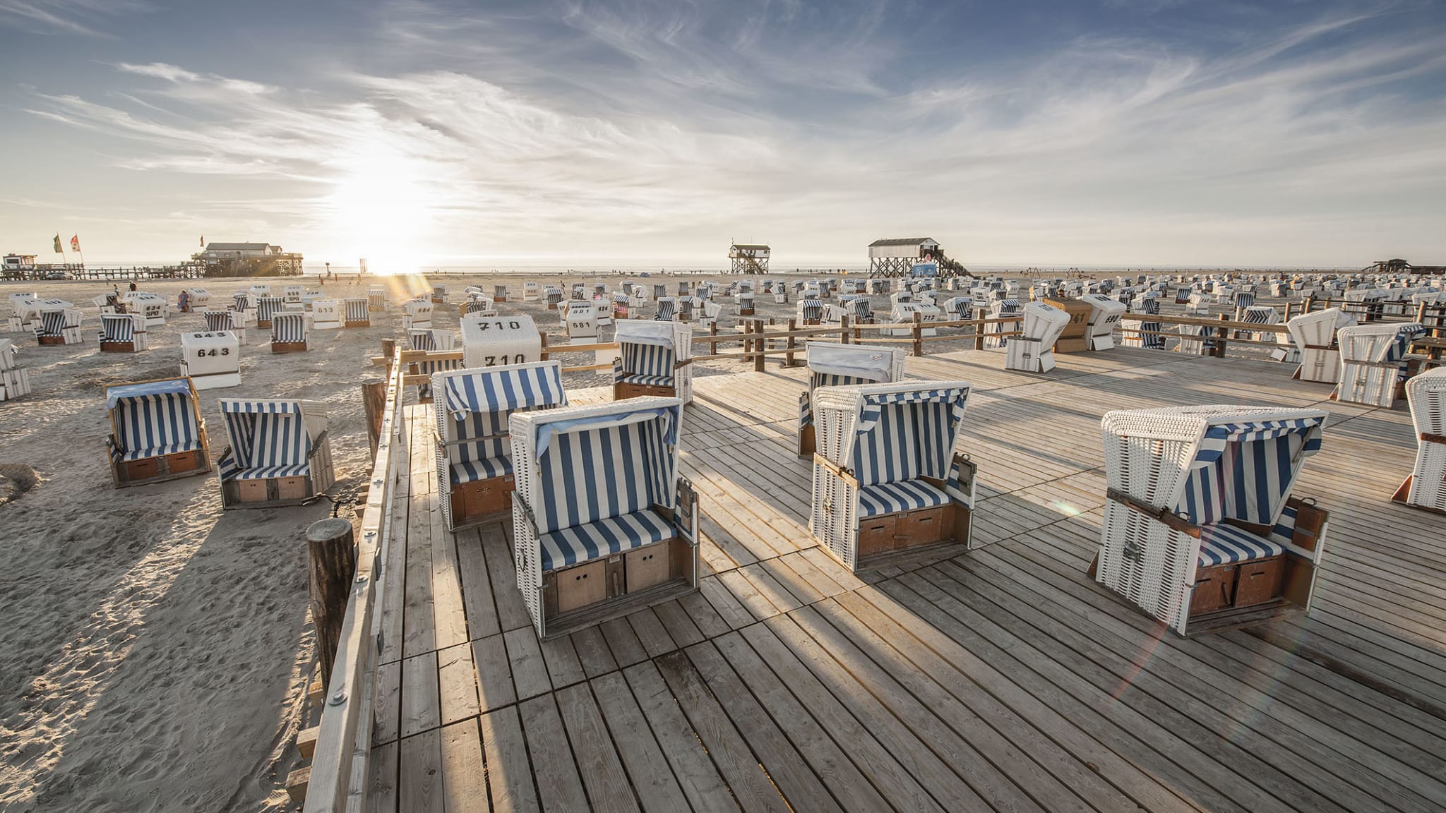 Strandkörbe am Strand von St. Peter-Ording