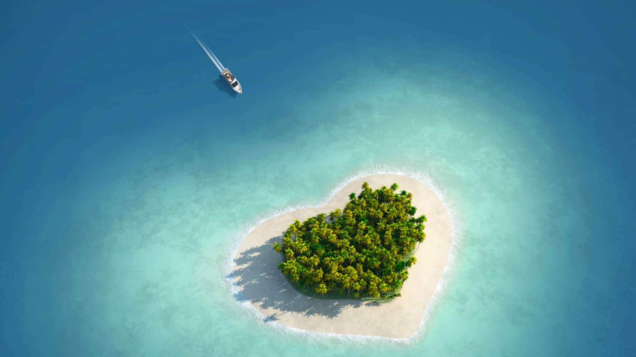Insel in Herzform, Valentinstag