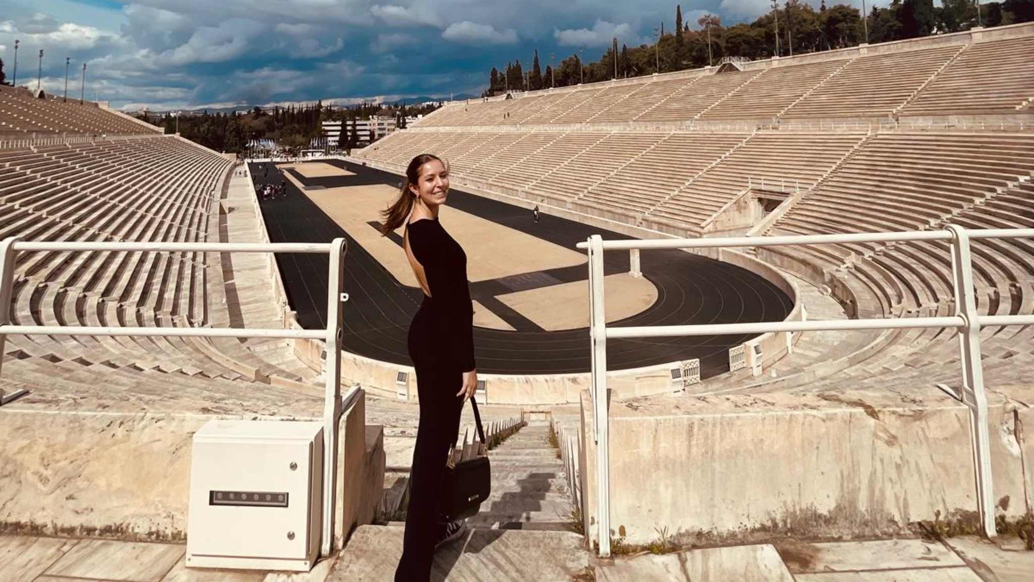 Pia im Panathenaic Stadion in Athen