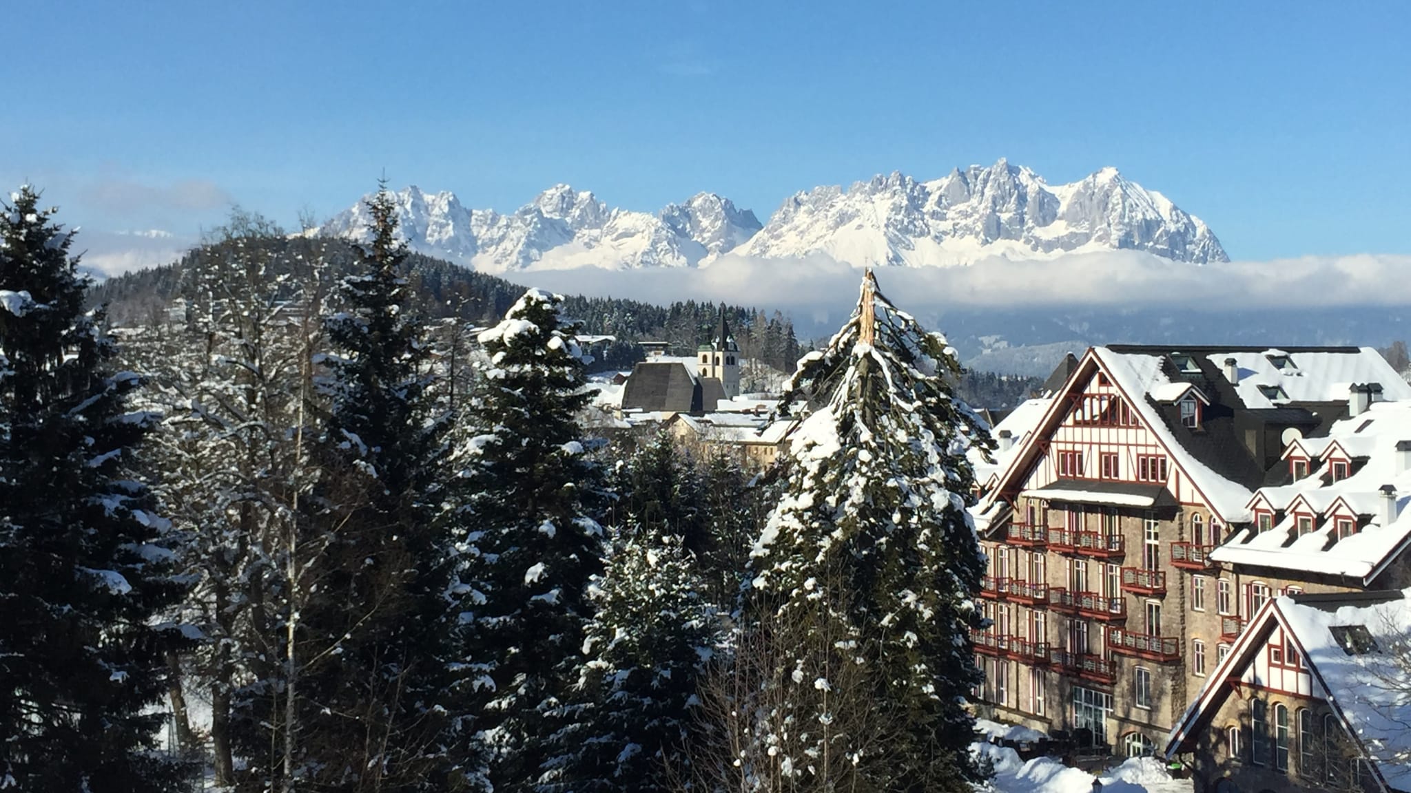 Snow Covered Houses In Town
