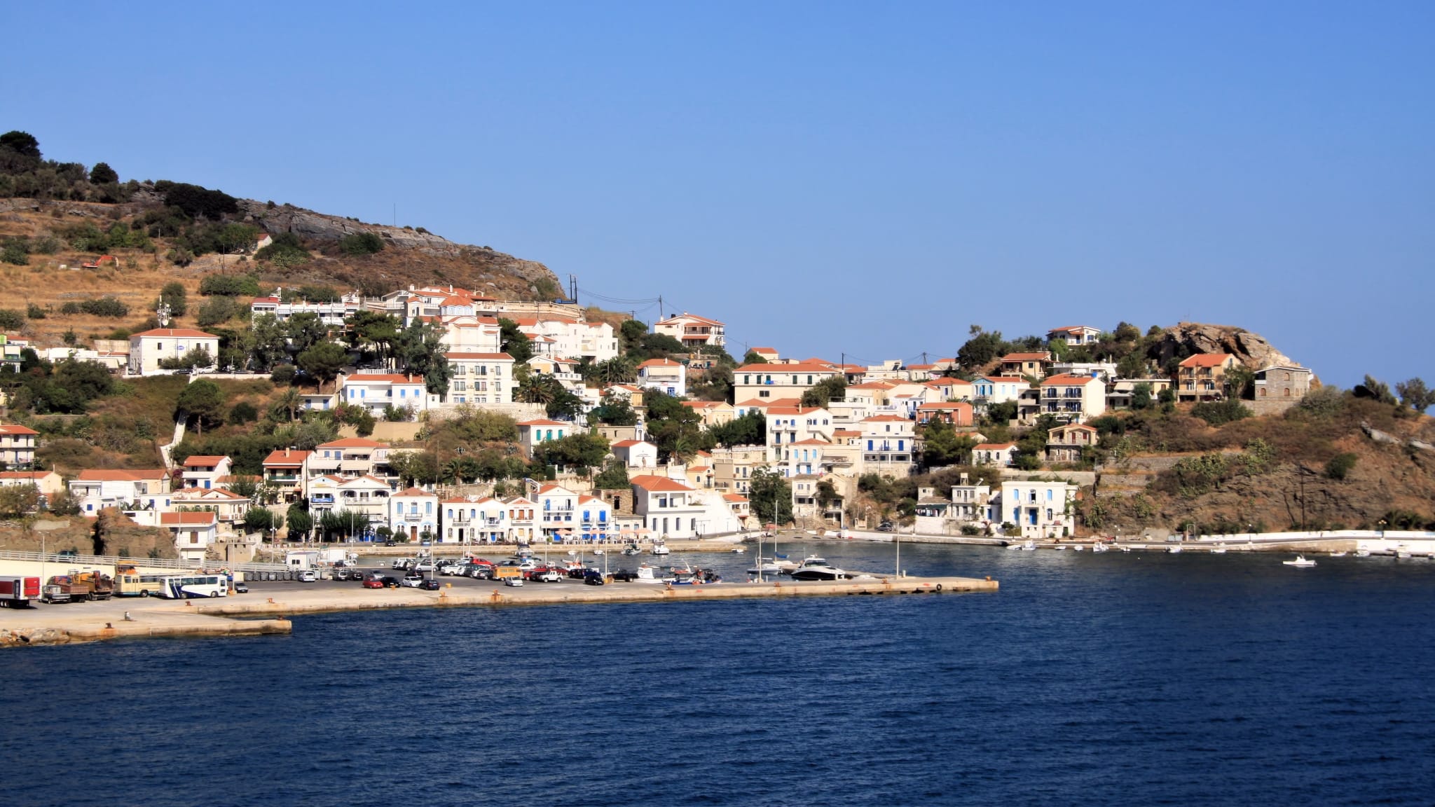 Evdilos town at Ikaria island