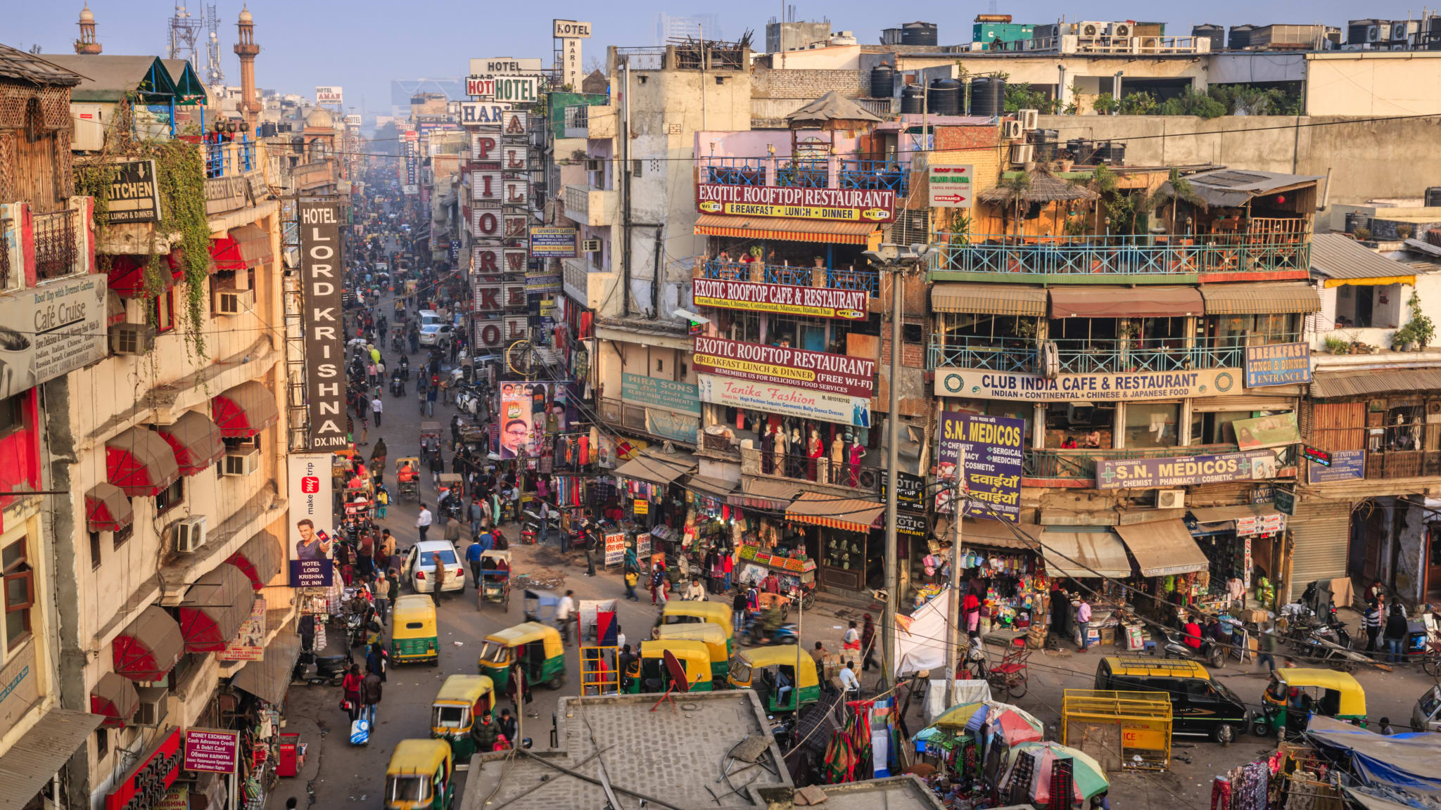 City life-Großen Basar, Paharganj, Neu-Delhi, Indien