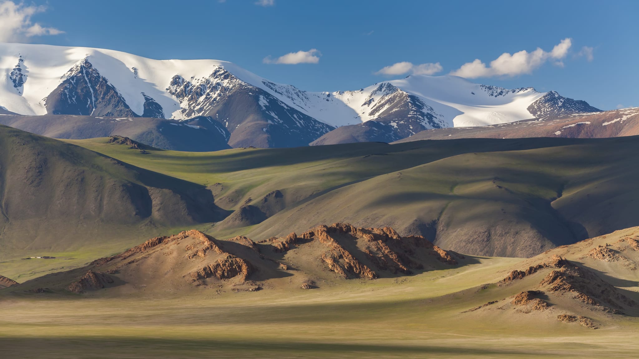 Beautiful sunset in the mountains, Mongolia