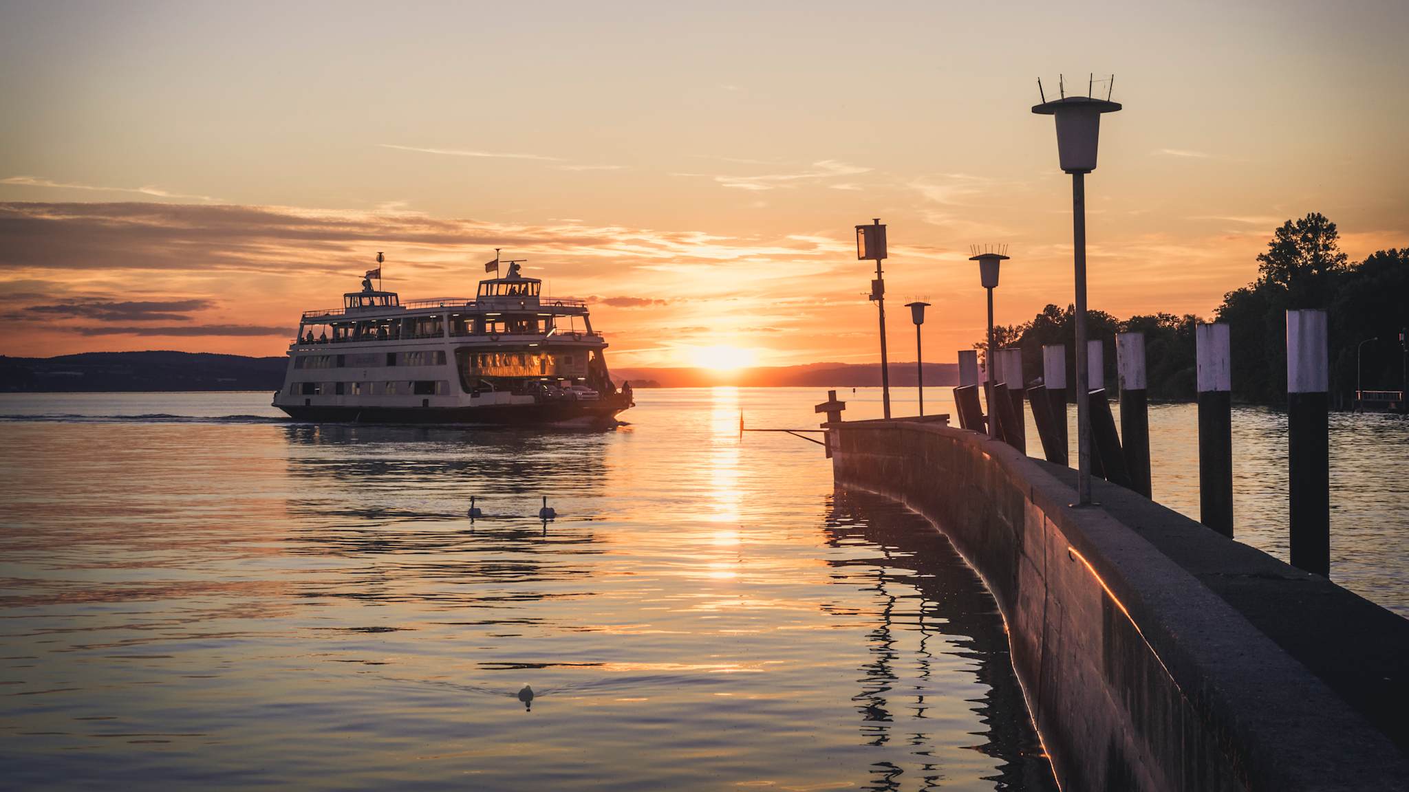 Germany, Meersburg, Ferry between Constance and Meersburg