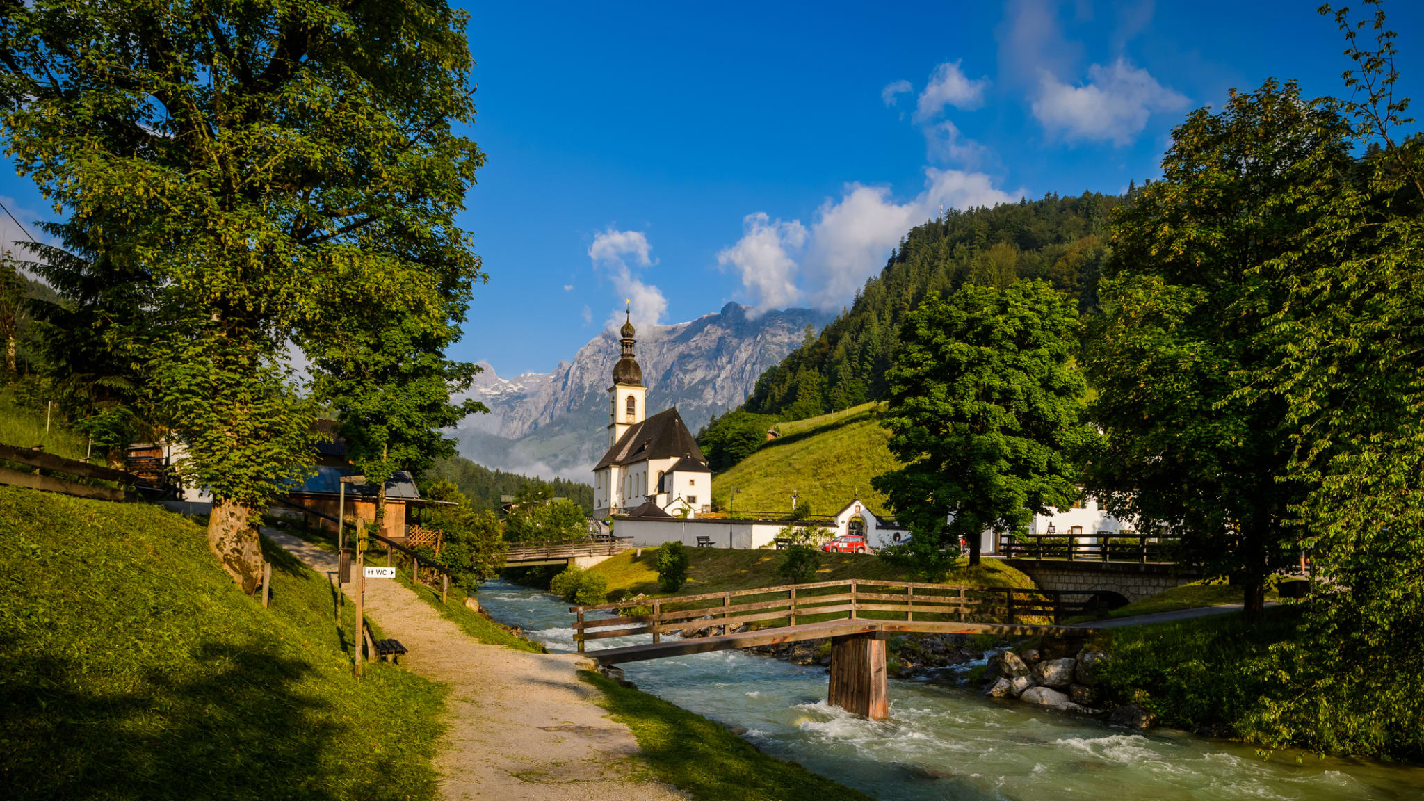 Panoramic view of the Village of Ramsau, Germany