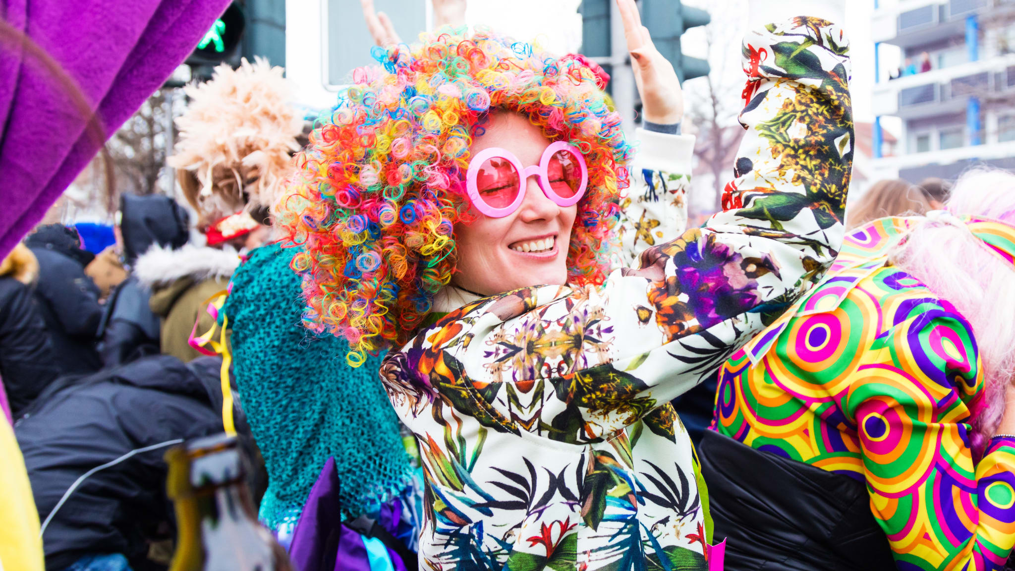 Frau auf dem Kölner Karneval, Deutschland