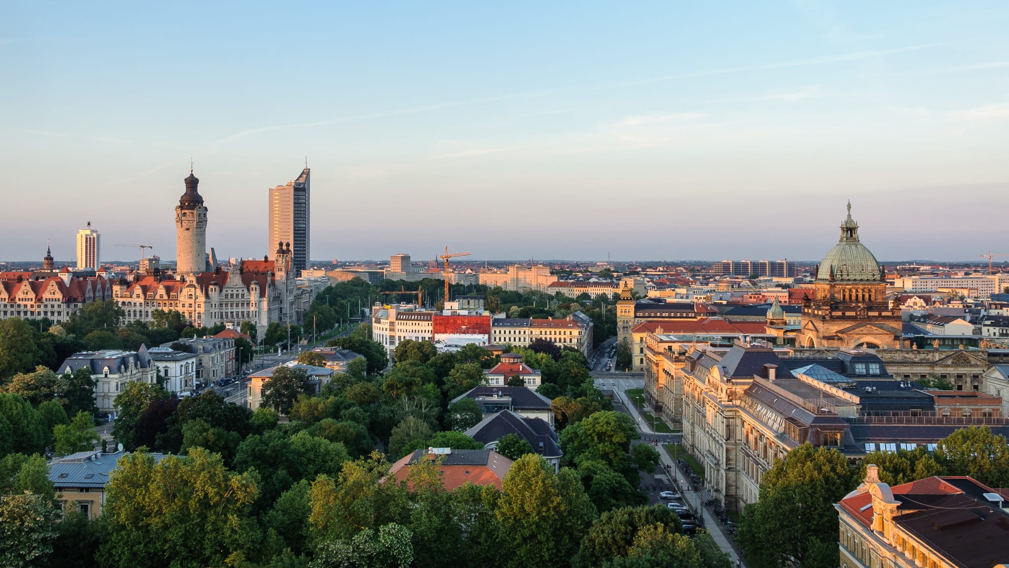 Panoramablick über Leipzig, Sachsen