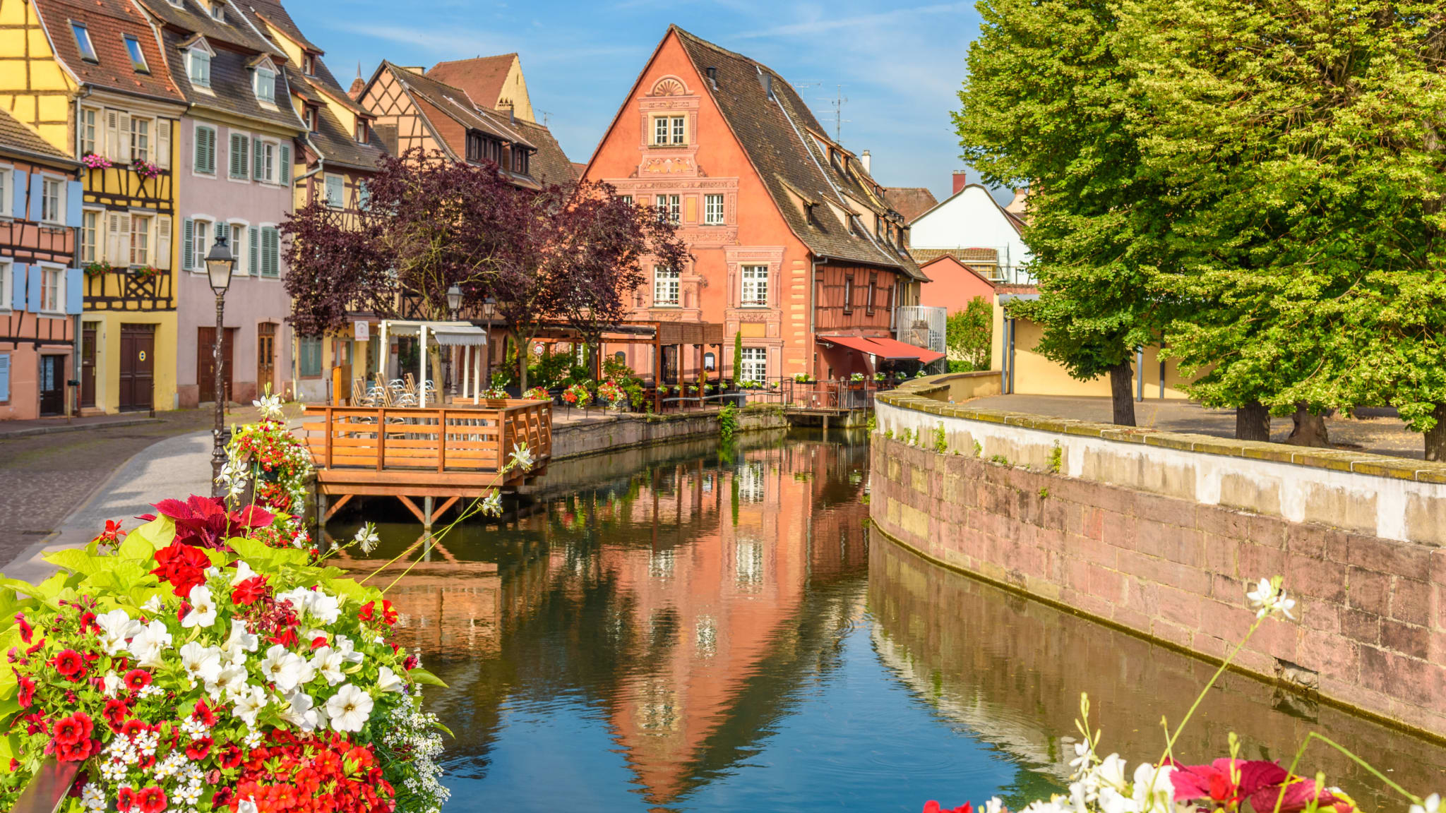 View Of Canal Along Buildings