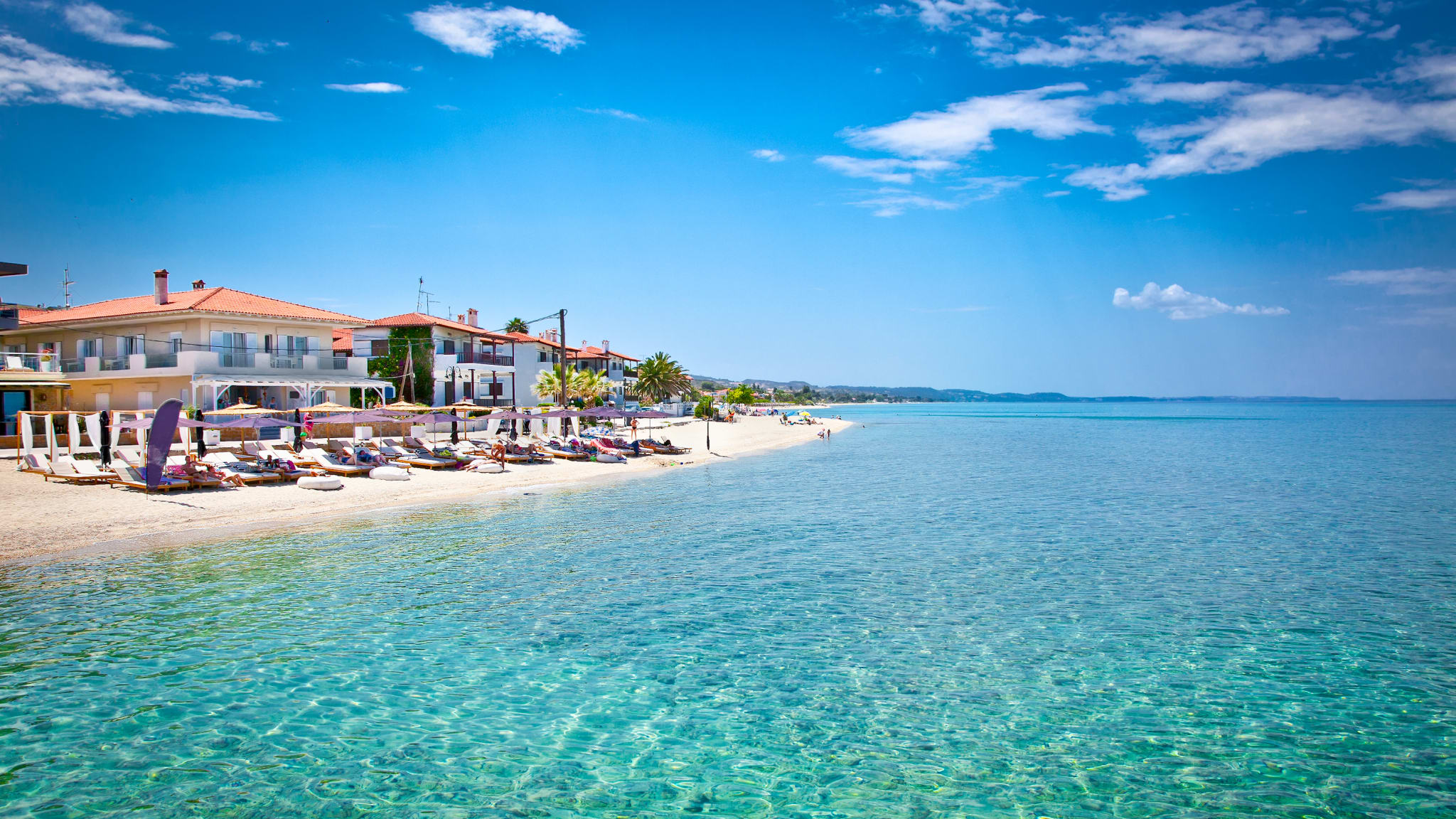 Strand Pefkochori, Chalkidiki, Griechenland